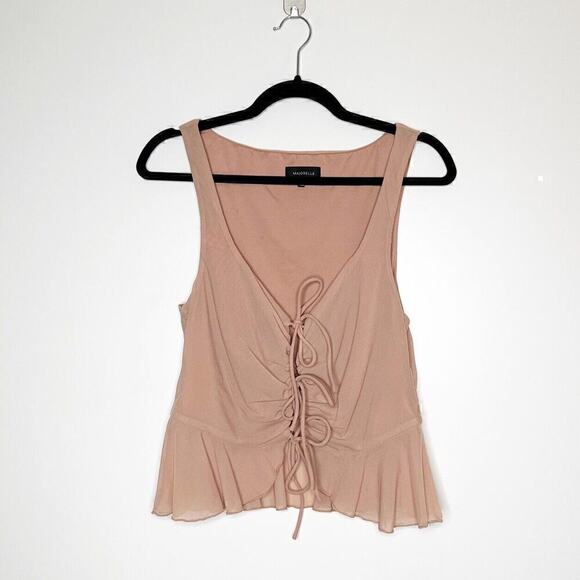 REVOLVE Majorelle Tie Front Aadi Blouse Top Sleeveless Women's Mauve Size Medium - Picture 2 of 6